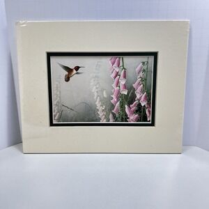 Don Li-Leger "Rufous Hummingbird and Foxgloves" Matted Art Print - 8x10 1999 Vtg